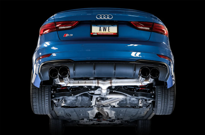 AWE Tuning 3015-43150 FITS Audi 8V S3 Track Edition Exhaust w/Diamond Black Tips 102mm