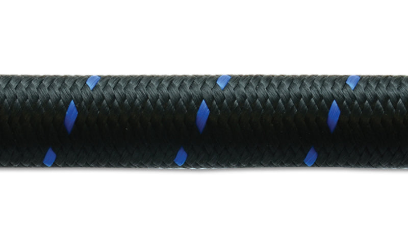 Vibrant -8 AN Two-Tone Black/Blue Nylon Braided Flex Hose (20 foot roll)