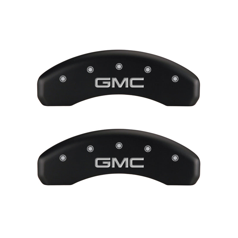 MGP 34015SGMCRD - 4 Caliper Covers Engraved Front & Rear GMC Red finish silver ch