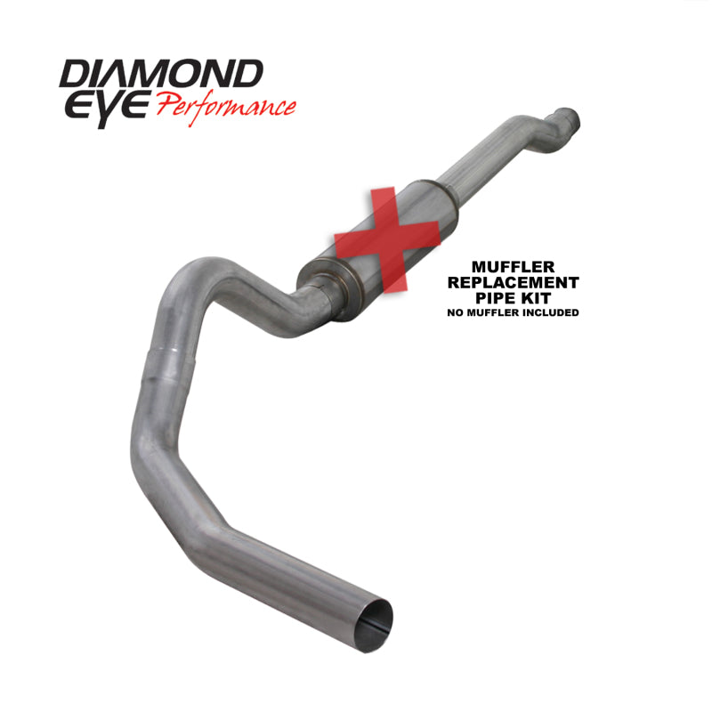 Diamond Eye Performance K4338A-RP - Diamond Eye KIT 4in CB MFLR RPLCMENT PIPE SGL AL: 03-07 FORD 6.0L F250/F350