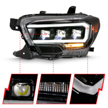 Load image into Gallery viewer, ANZO 111496 FITS: 2016-2018 Toyota Tacoma LED Projector Headlights Plank Style Black w/ Amber