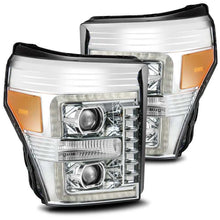 Load image into Gallery viewer, AlphaRex 880141 - 11-16 Ford F-250 SD PRO-Series Projector Headlights Plank Style Design Chrome w/Seq Signal