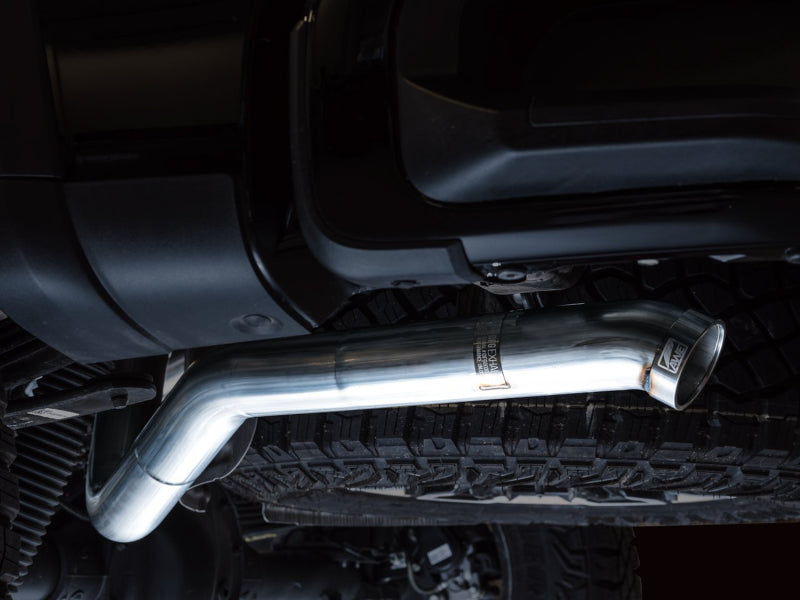 AWE Tuning 3015-31972 FITS 22-23 GMC Sierra 1500 AT4X 6.2L 0FG Catback Split Dual (Flat Bumper) - Bashguard(No Tips)