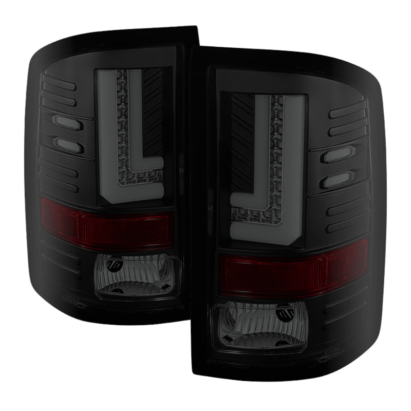 SPYDER 5080707 - Spyder GMC Sierra 14-16 LED Tail Lights Black Smoke ALT-YD-GS14-LBLED-BSM