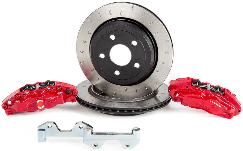 Alcon BKR5059D12 FITS 2007+ Jeep JK-JL 330x22mm Rotors 4-Piston Red Calipers Rear Brake Kit (Includes Brake Lines)