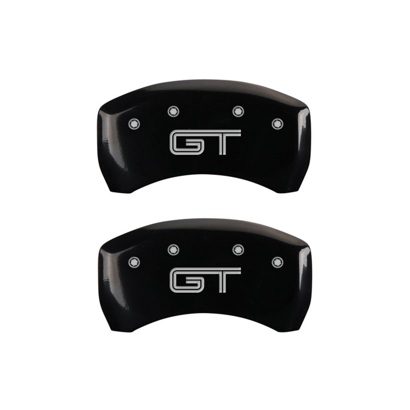 MGP 10197SMG2BK FITS 4 Caliper Covers Engraved Front Mustang Engraved Rear S197/GT Black finish silver ch