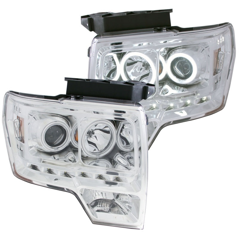 ANZO 111297 -  FITS: 2009-2014 Ford F-150 Projector Headlights w/ Halo Chrome (CCFL) G2