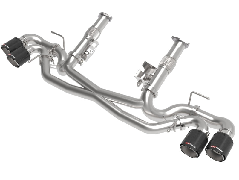 aFe 49-34127NM-B FITS MACH Force-Xp 3in to 2-1/2in 304SS Cat-Back (No Muff.) 2020 Chevy Corvette (C8) 6.2L - Black Tip
