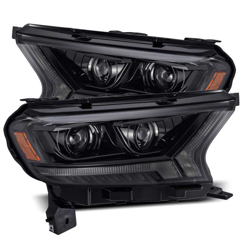 AlphaRex 880119 - 2019+ Ford Ranger PRO-Series Proj Headlights Plank Style Alpha Black w/Seq Signal/DRL