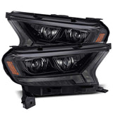 AlphaRex 880119 - 2019+ Ford Ranger PRO-Series Proj Headlights Plank Style Alpha Black w/Seq Signal/DRL