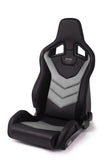 Recaro 410.1GT.3166 - Sportster GT Driver SeatBlack Vinyl/Cloud Grey Suede