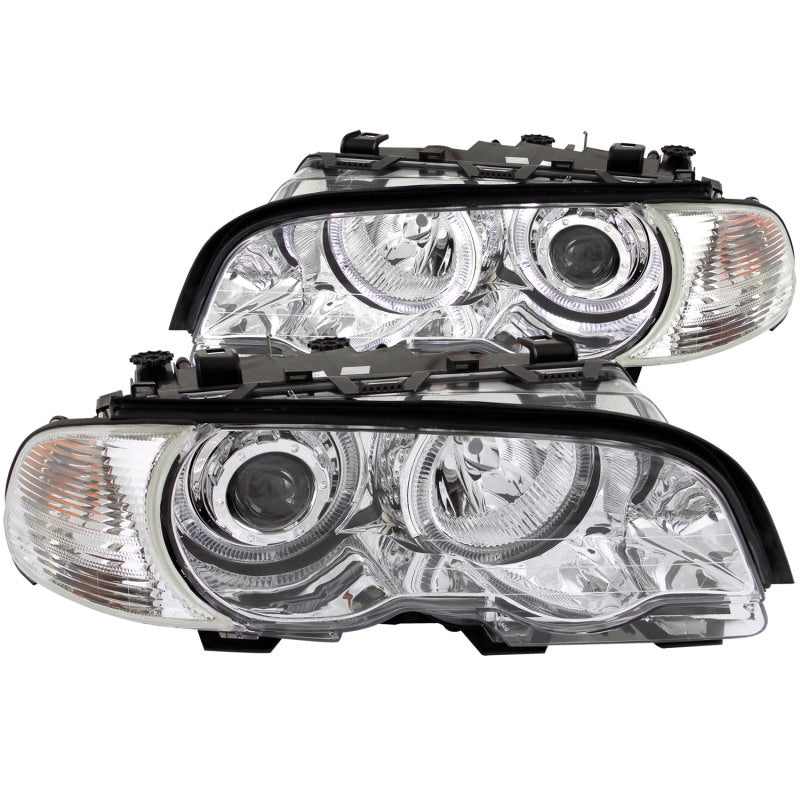 ANZO - [product_sku] - ANZO 2000-2003 BMW 3 Series E46 Projector Headlights w/ Halo Chrome - Fastmodz