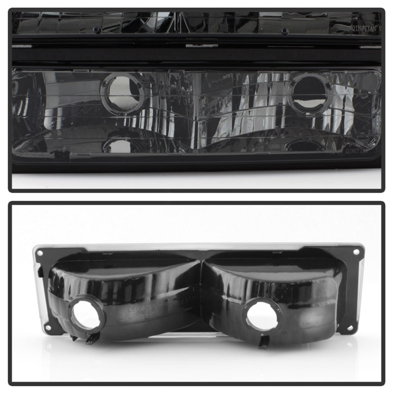 SPYDER 5072238 - Xtune Chevy Suburban 94-98 Headlights w/ Corner & Parking Lights 8pcs Smoked HD-JH-CCK88-AM-SM-SET