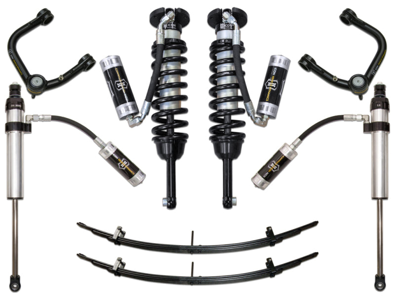 ICON K53005T - 05-15 Toyota Tacoma 0-3.5in/2016+ Toyota Tacoma 0-2.75in Stg 5 Suspension System w/Tubular Uca