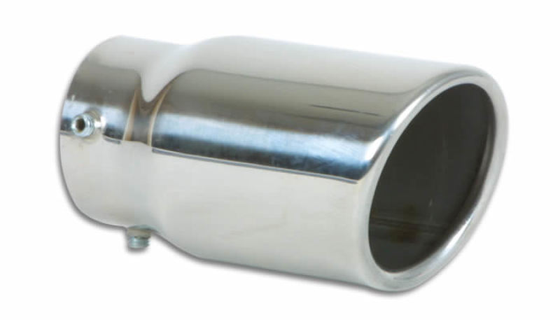 Vibrant 1503 FITS 3in Round SS Bolt-On Exhaust Tip (Single Wall Angle Cut Rolled Edge)