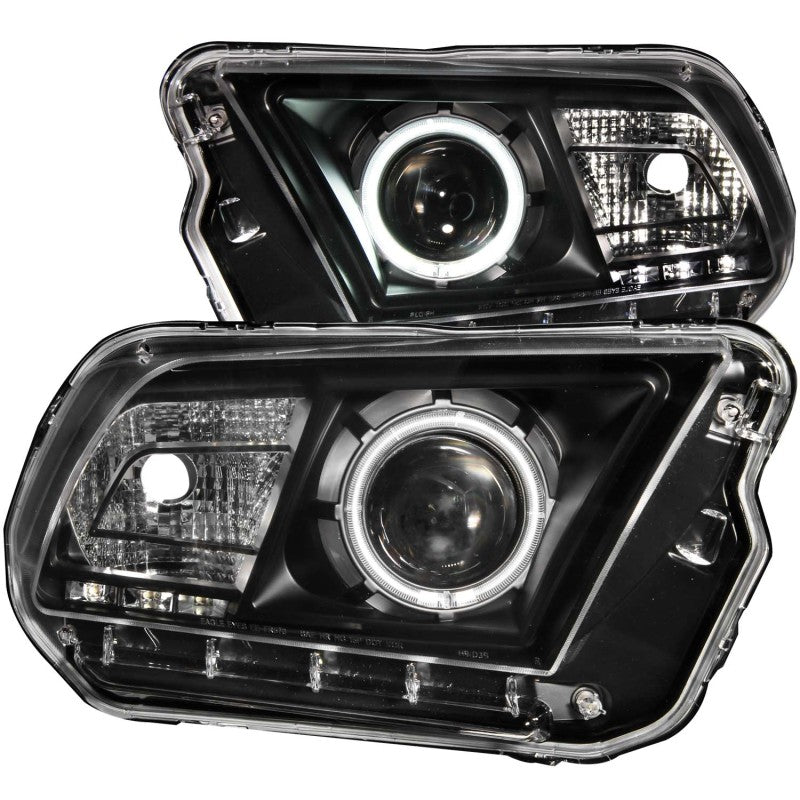 ANZO 121323 FITS: 2010-2014 Ford Mustang Projector Headlights w/ Halo Black (CCFL)