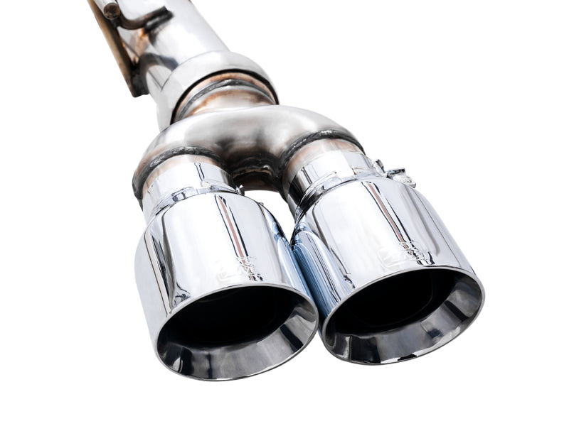 AWE Tuning 3015-42203 FITS 4th Gen GM 1500 6.2L 0FG Catback Split Rear Exit (w/ Bumper Cutouts) - Quad Chrome Tips