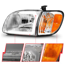 Load image into Gallery viewer, ANZO 111580 FITS 00-04 Toyota Tundra (Reg/Acc Cab Only) Crystal Headlights w/Lgt Bar Chrome w/Corner Lights 2pc