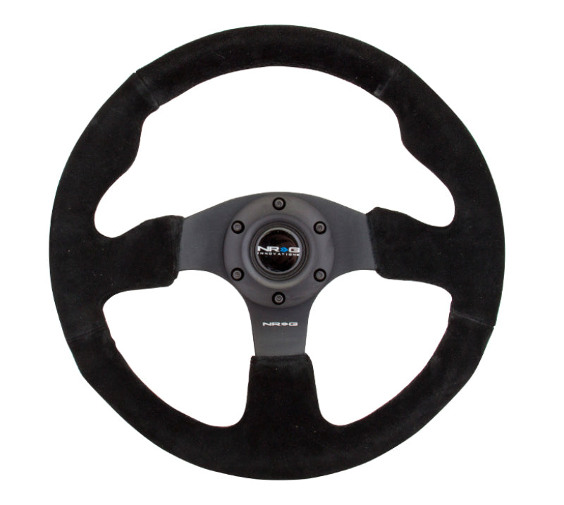 NRG Reinforced Steering Wheel (320mm) Suede w/Black Stitch - free shipping - Fastmodz
