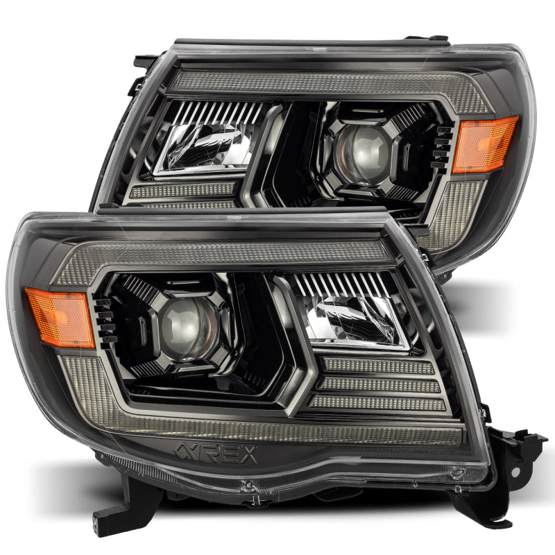 AlphaRex 880736 - 05-11 Toyota Tacoma PRO-Series Projector Headlights Plank Style Design Alpha Black w/DRL