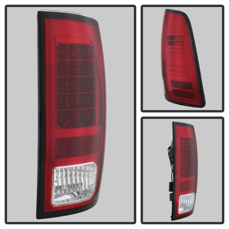 SPYDER 5077547 - Spyder Dodge Ram 1500 13-14 13-14 LED Tail Lights LED Model onlyRed Clear ALT-YD-DRAM13-LED-RC