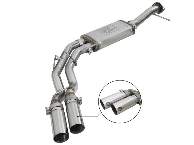 aFe Rebel Series 3in. to 2.5in. 409 SS C/B Exhaust 11-14 Ford F-150 V6-3.5L (tt) - Polished Tip