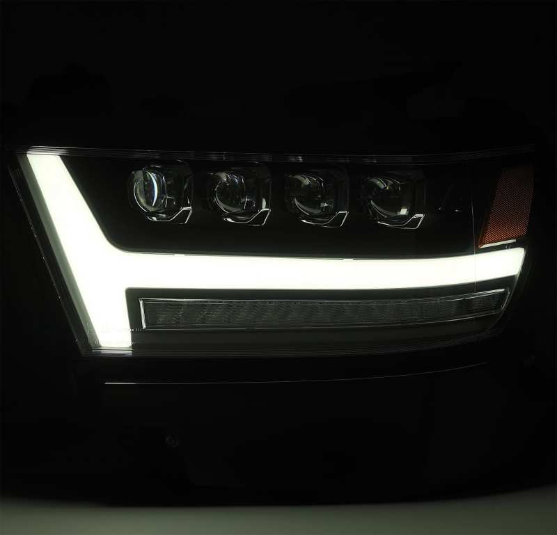 AlphaRex 880518 FITS 19-20 Ram 1500HD NOVA LED Proj Headlight Plank Style Matte Blk w/Activ Light/Seq Signal/DRL