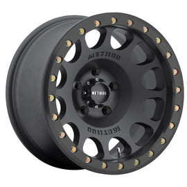 Method Wheels MR10578580500B - Method MR105 Beadlock 17x8.5 0mm Offset 8x6.5 130.81mm CB Matte Black w/BH-H24125 Wheel