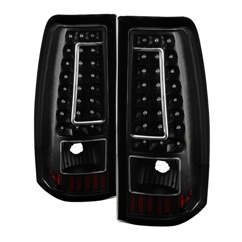 SPYDER 5081261 - Xtune Chevy Silverado 1500-2500-3500 03-06 C-Shape LED Tail Lights Black ALT-ON-CS03-G2-LED-BK