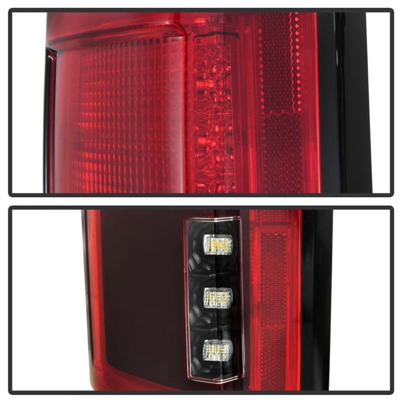 SPYDER 5085320 - Spyder 15-18 Ford F-150 LED Tail Lights (w/Blind Spot)Red Clear (ALT-YD-FF15015BS-LBLED-RC)