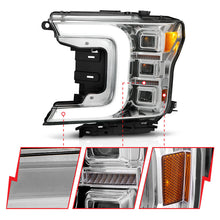 Load image into Gallery viewer, ANZO 111521 - FITS: 18-20 Ford F-150 Full Led Projector Light Bar Style HeadlightsChrome Amber