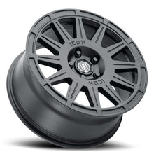 Load image into Gallery viewer, ICON Ricochet 17x8 5x4.5 38mm Offset 6in BS Satin Black Wheel