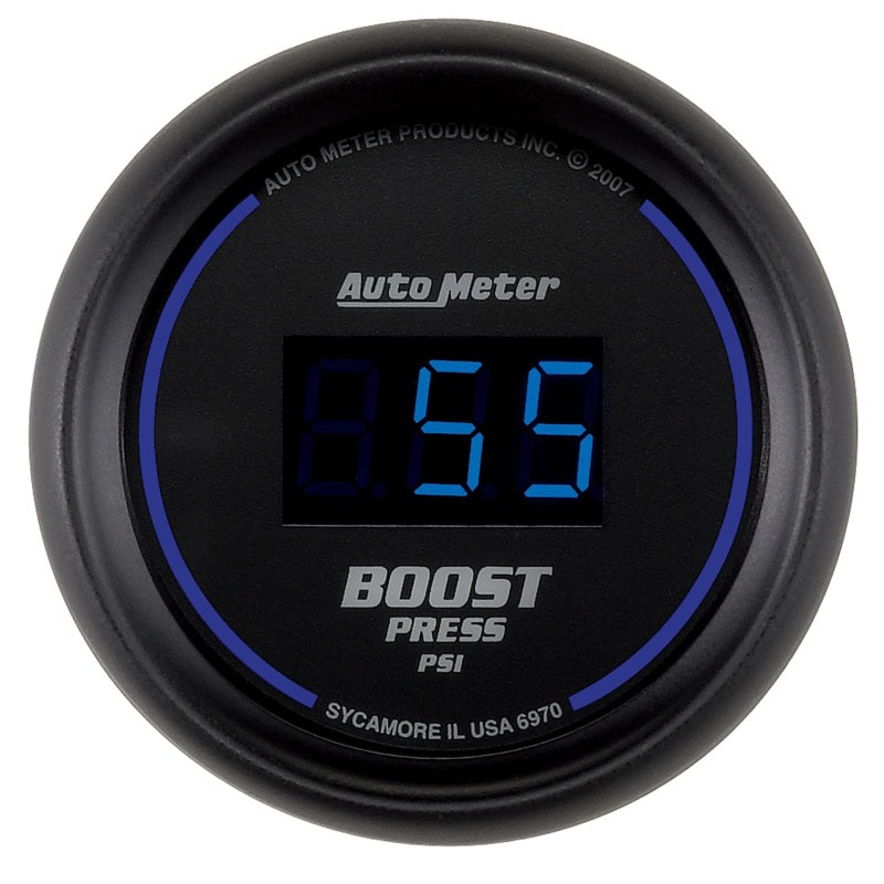 AutoMeter 6970 - Autometer Cobalt Digital 52mm Digital 5-60 PSI Boost Gauge