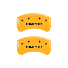 Load image into Gallery viewer, MGP 12162SMOPYL FITS 4 Caliper Covers Engraved Front &amp; Rear MOPAR Yellow finish black ch