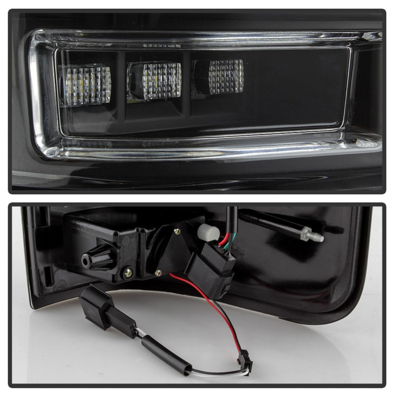 SPYDER 5084170 - Spyder 04-08 Ford F-150 Projector Tail LightsLight Bar DRL LEDBlack ALT-YD-FF15004V2-LBLED-BK