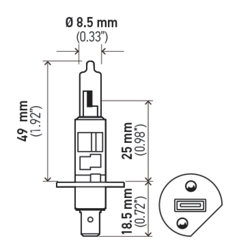 Hella H71070642 - Optilux H1 12V/55W XY Yellow Bulb