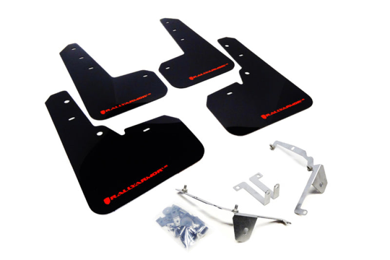 Rally Armor MF26-UR-BLK/RD FITS: 13+ Subaru XV Crosstrek Black Mud Flap w/ Red Logo