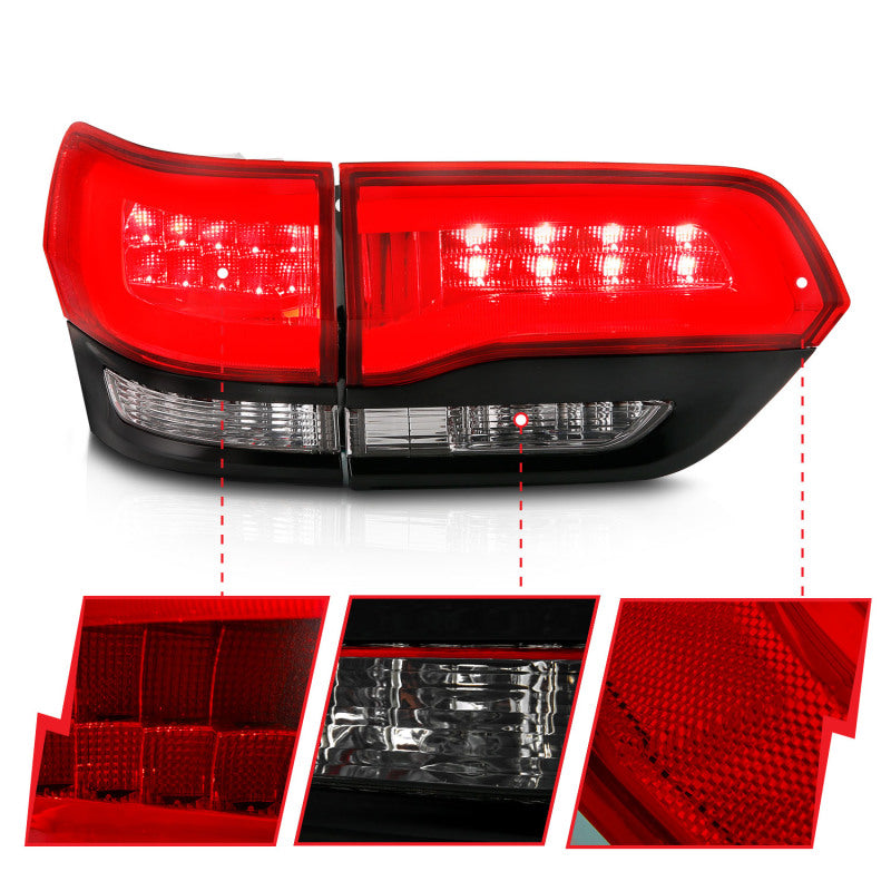 ANZO 311268 FITS 2014-2016 Jeep Grand Cherokee LED Taillights Red/Clear