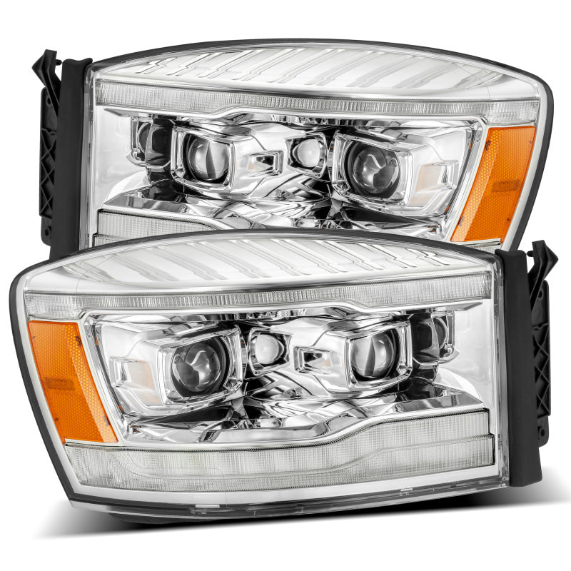 AlphaRex 880531 - 06-08 Dodge Ram 1500HD PRO-Series Projector Headlights Plank Style Chrome w/Seq Signal/DRL