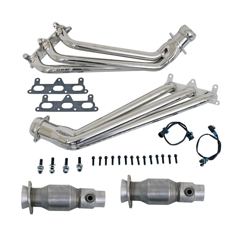 BBK 4041 FITS 10-11 Camaro V6 Long Tube Exhaust Headers With Converters1-5/8 Chrome