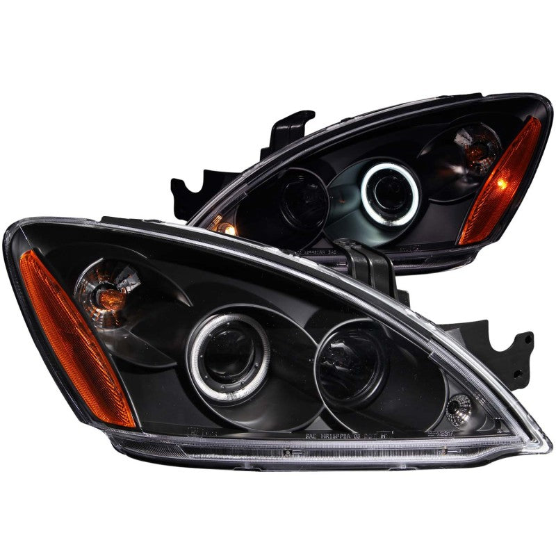 ANZO - [product_sku] - ANZO 2004-2007 Mitsubishi Lancer Projector Headlights w/ Halo Black (CCFL) - Fastmodz