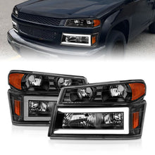 Load image into Gallery viewer, ANZO 111558 FITS 04-12 GM Colorado/Canyon/I-Series Crystal Headlightsw/ Light Bar Black Housing 4pcs