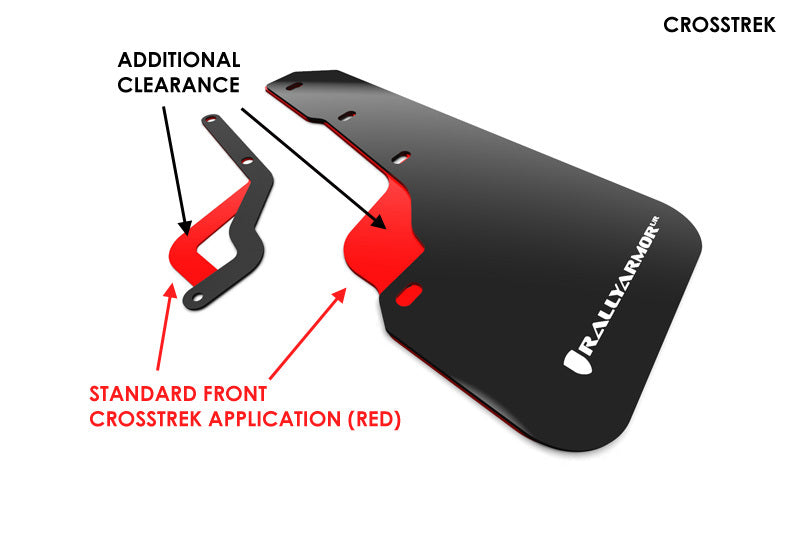 Rally Armor MF46-LTUR-RD/WH FITS: 2018-2023 Subaru XV Crosstrek Lift/AT UR Red Mud Flap w/ White Logo