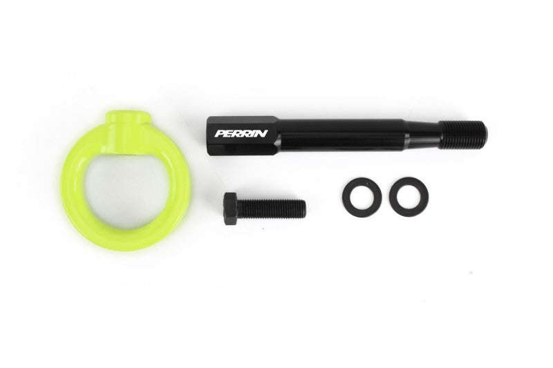 Perrin Performance PSP-BDY-252NY - Perrin 15-19 Subaru WRX/STI Tow Hook Kit (Rear) Neon Yellow