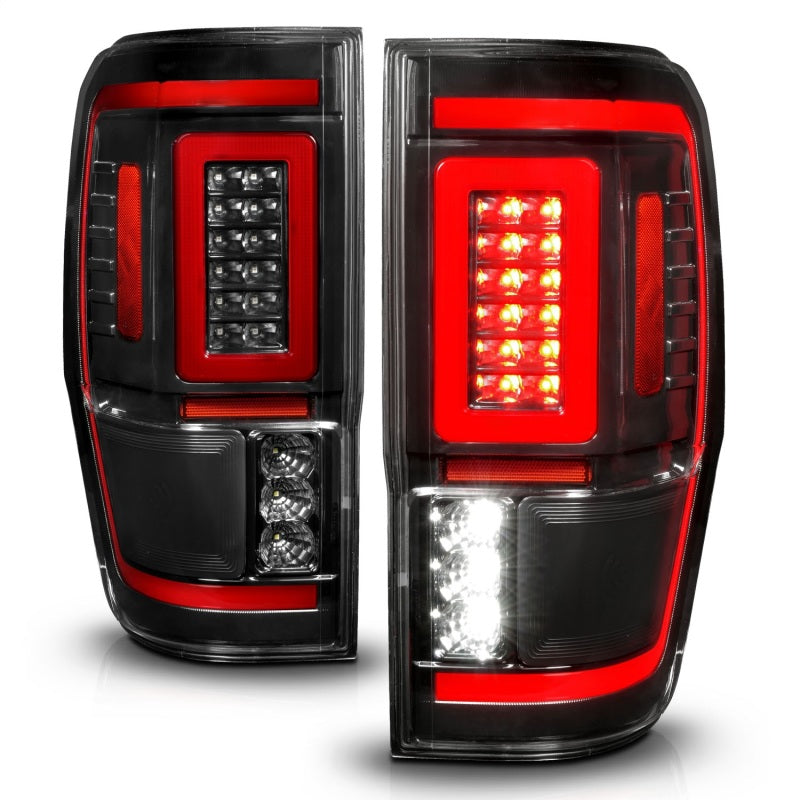 ANZO 311446 FITS 19-22 Ford Ranger Full LED Taillights w/ Lightbar Sequential Signal Black Housing/Clear Lens