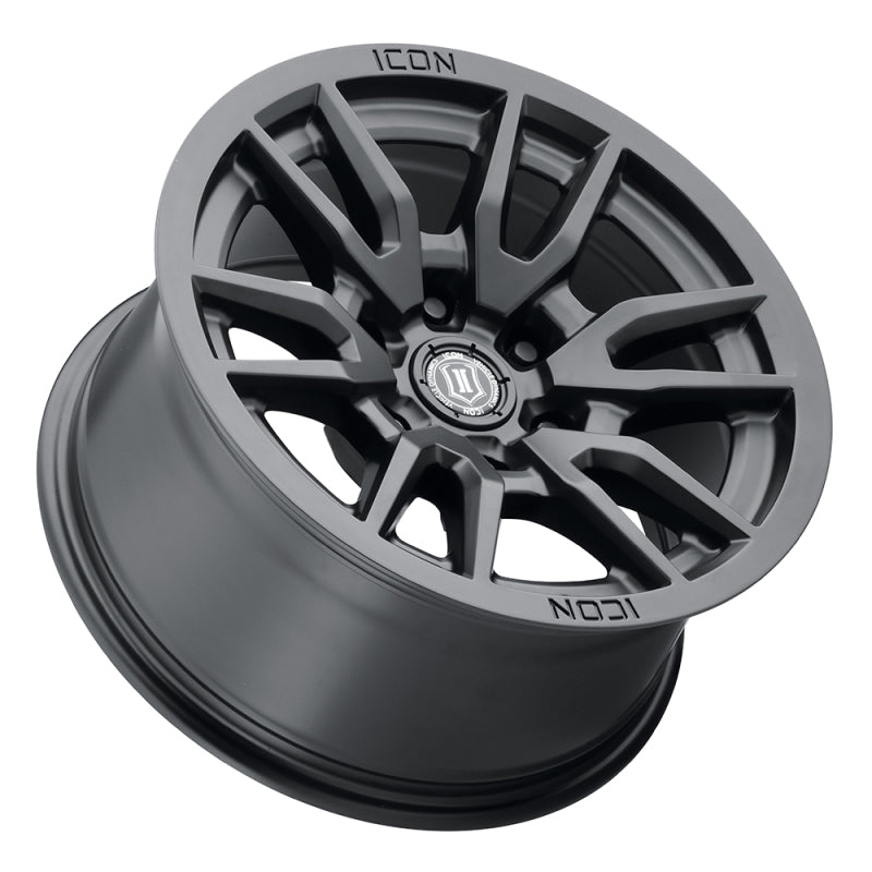 ICON 2417858347SB - Vector 6 17x8.5 6x5.5 0mm Offset 4.75in BS 106.1mm Bore Satin Black Wheel