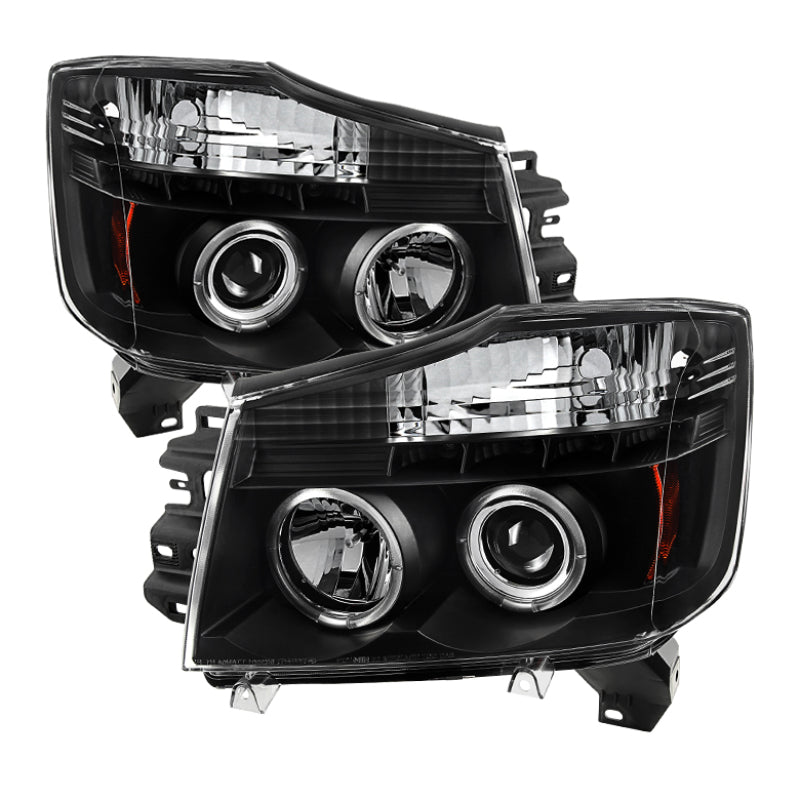 SPYDER 5011572 - Spyder Nissan Titan 04-14/Armada 04-07 Projector Headlights LED Halo LED Blk PRO-YD-NTI04-HL-BK