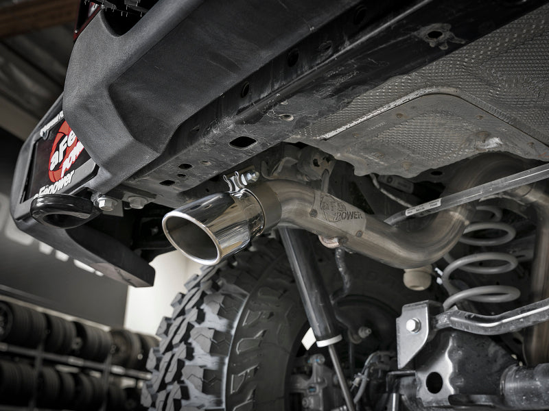 aFe 49-48075-P FITS MACH Force-Xp 2.5in 409SS Axle-Back Hi-Tuck Exh Sys w/ Pol Tip 18-20 Jeep Wrangler (JL) V6 3.6L
