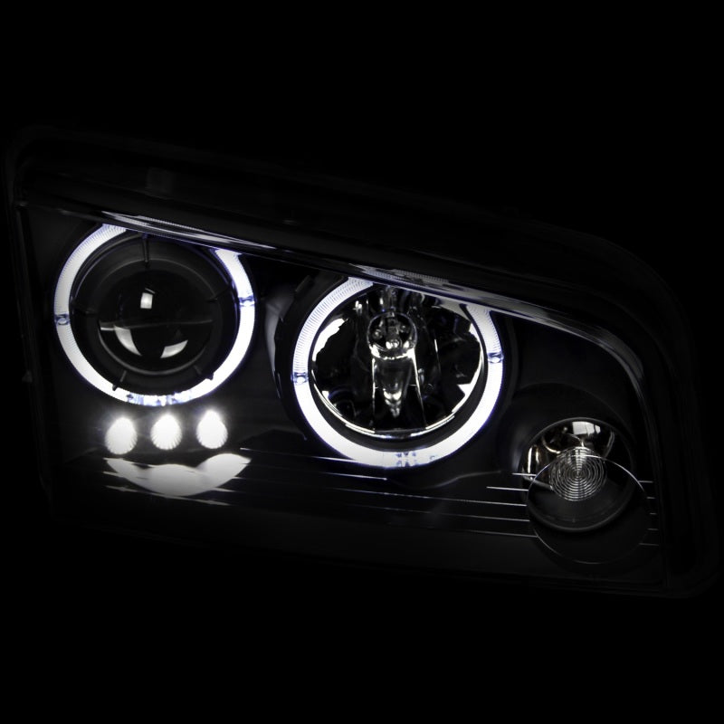 ANZO - [product_sku] - ANZO 2006-2010 Dodge Charger Projector Headlights w/ Halo Black - Fastmodz