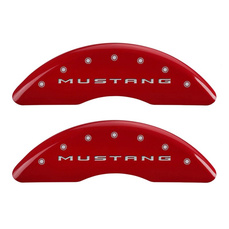 MGP 10204SMB2RD FITS 4 Caliper Covers Engraved Front 2015/Mustang Engraved Rear 2015/Bar & Pony Red/Silve 19in. Min